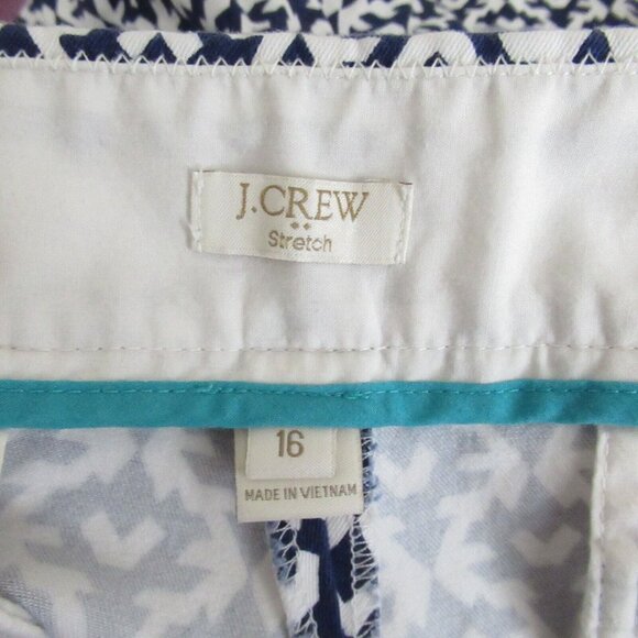 J Crew Shorts 14 Blue Print Flat Front Preppy Side Zip - Picture 3 of 4